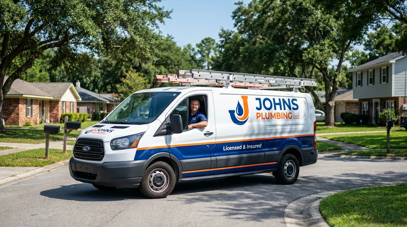 Johns Plumbing LLC service van in Liberty, KY